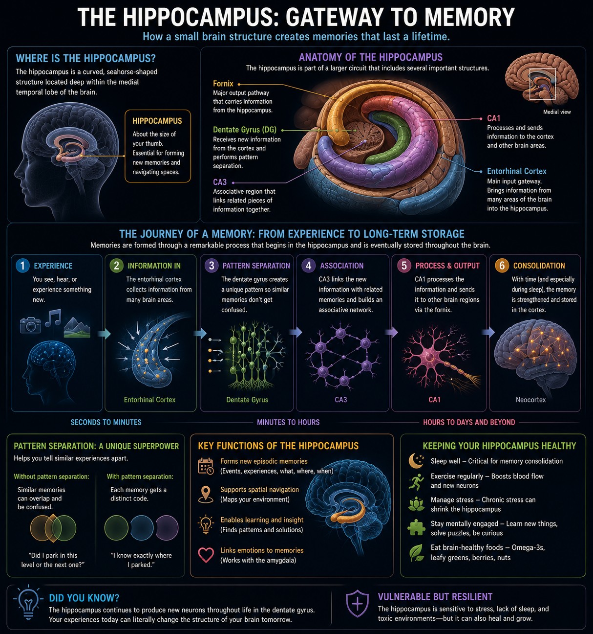 The hippocampus — gateway to memory.