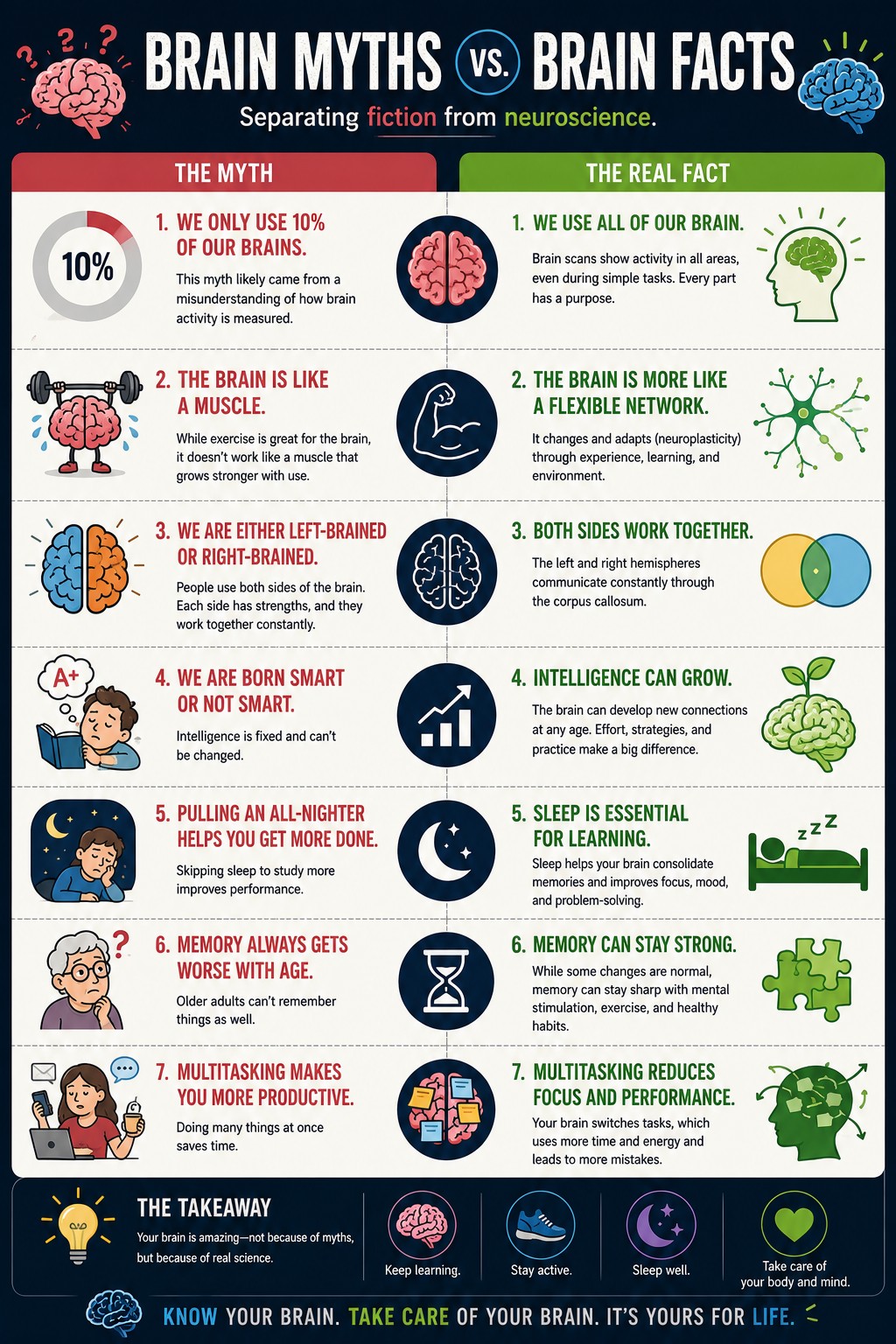 Brain myths vs. brain facts — separating fiction from neuroscience.