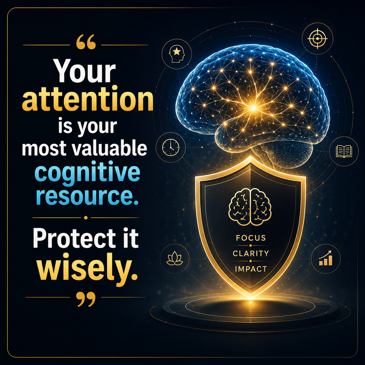 “Your attention is your most valuable cognitive resource. Protect it wisely.”